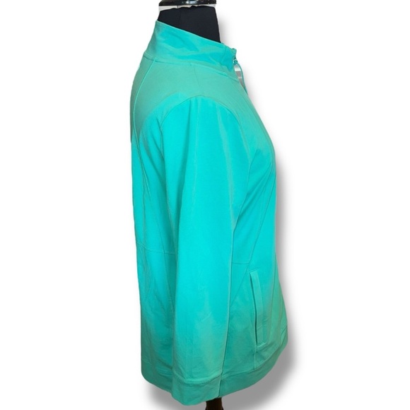 TALBOTS T By Talbots Everyday Stretch Mockneck Jacket - Rain Forest Green 1X - Picture 5 of 15